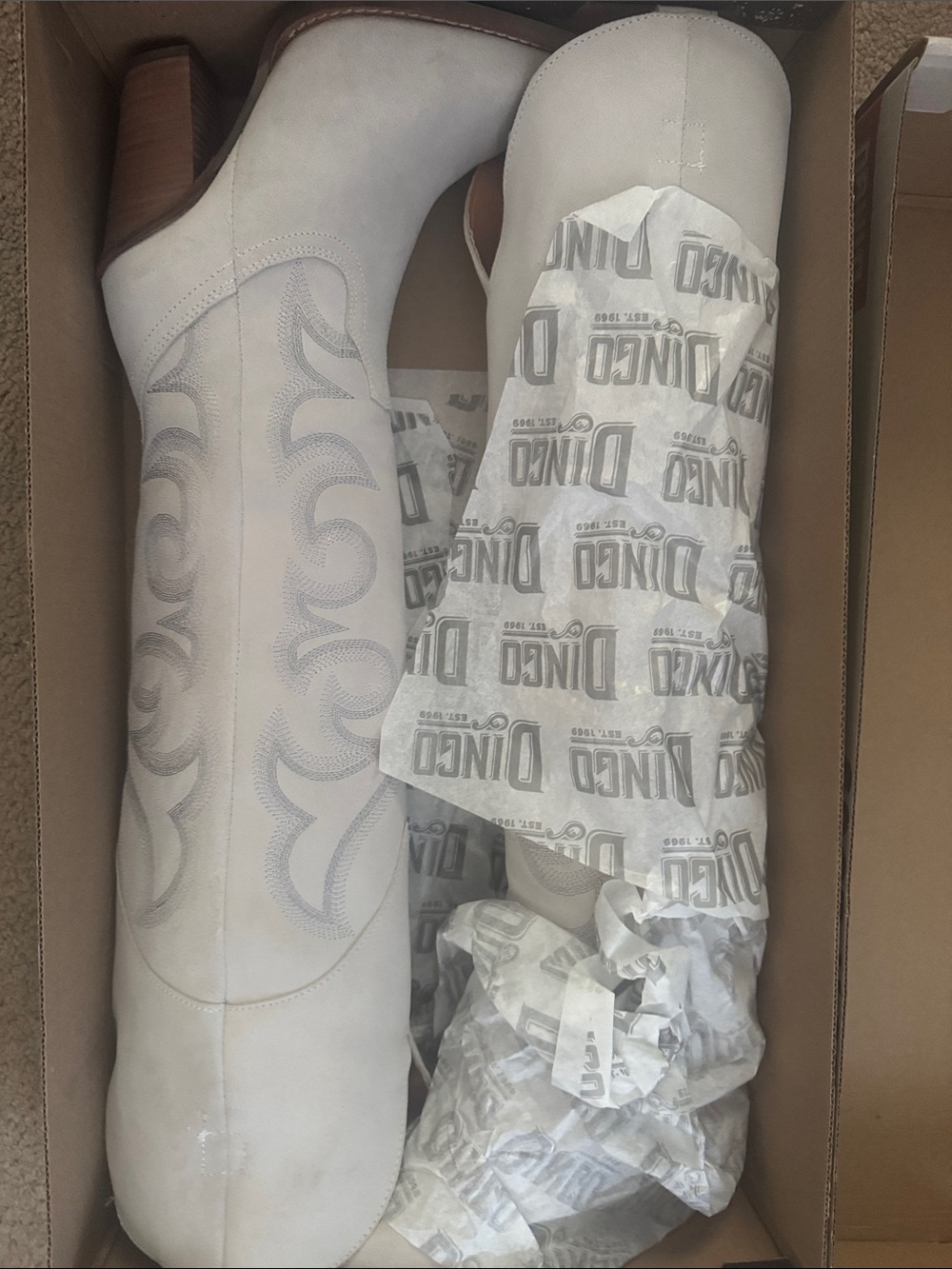 dingo Women's Knee-High Western Boots - White